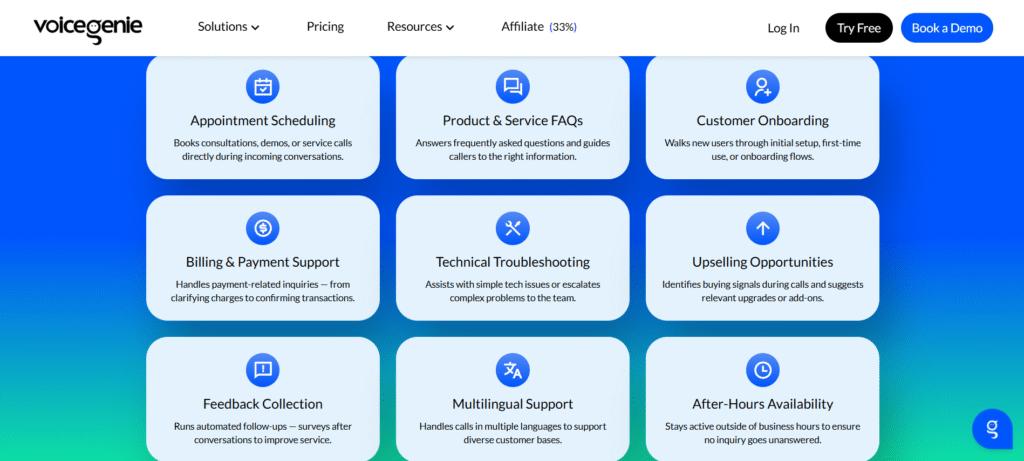 VoiceGenie AI App Features