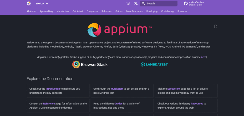 appium ai app homepage