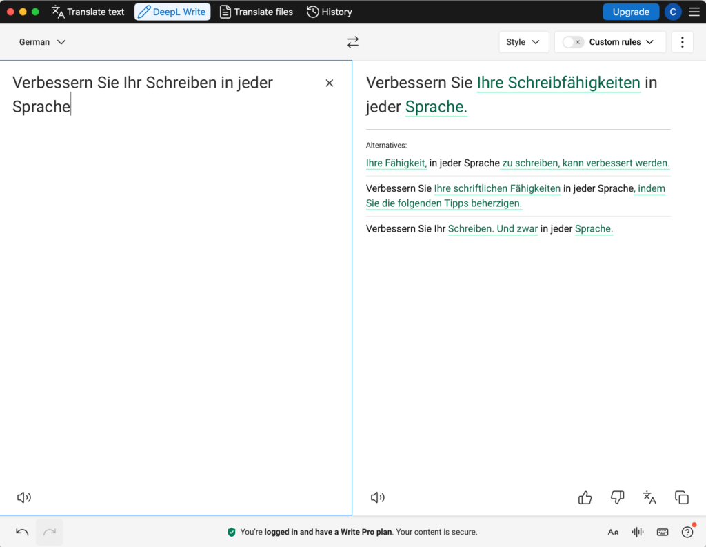 deepl ai app deepL write