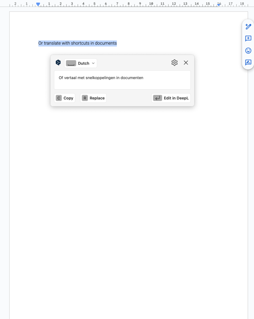 deepl ai app ín document