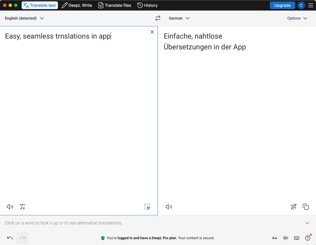 deepl ai app translations