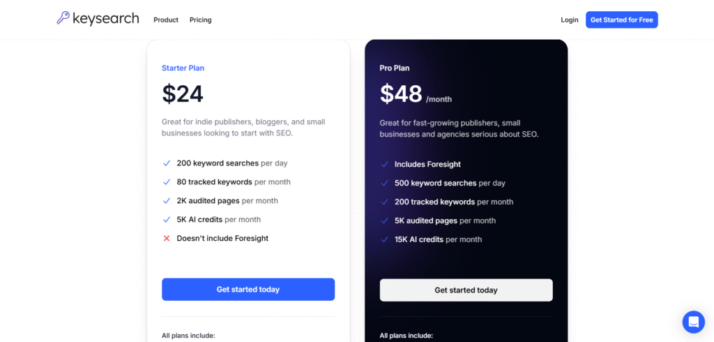 keysearch ai app pricing