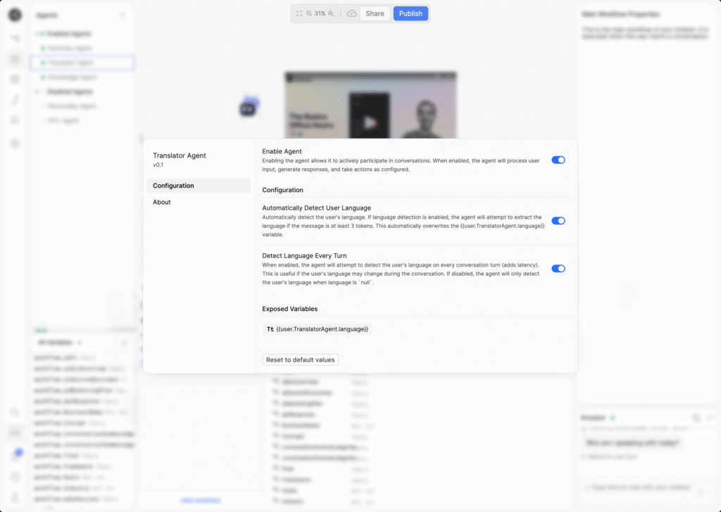 Botpress AI app Conversations