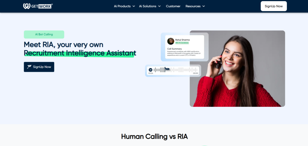 Getwork AI App AI Calling