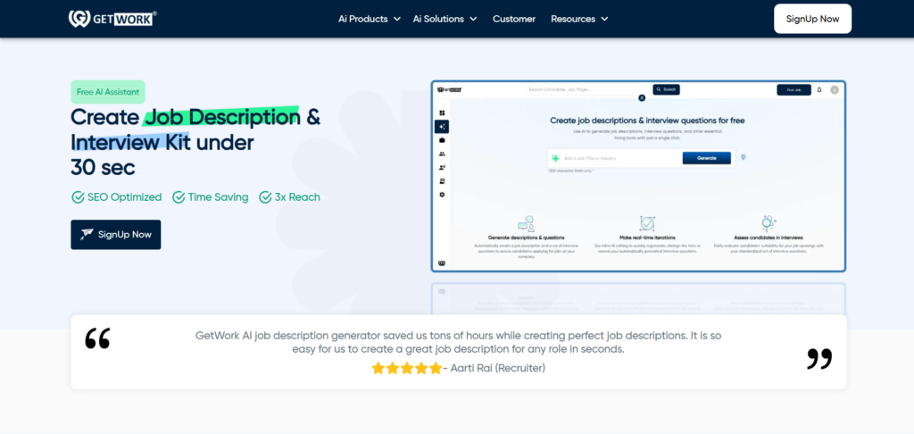 Getwork AI App Job Description