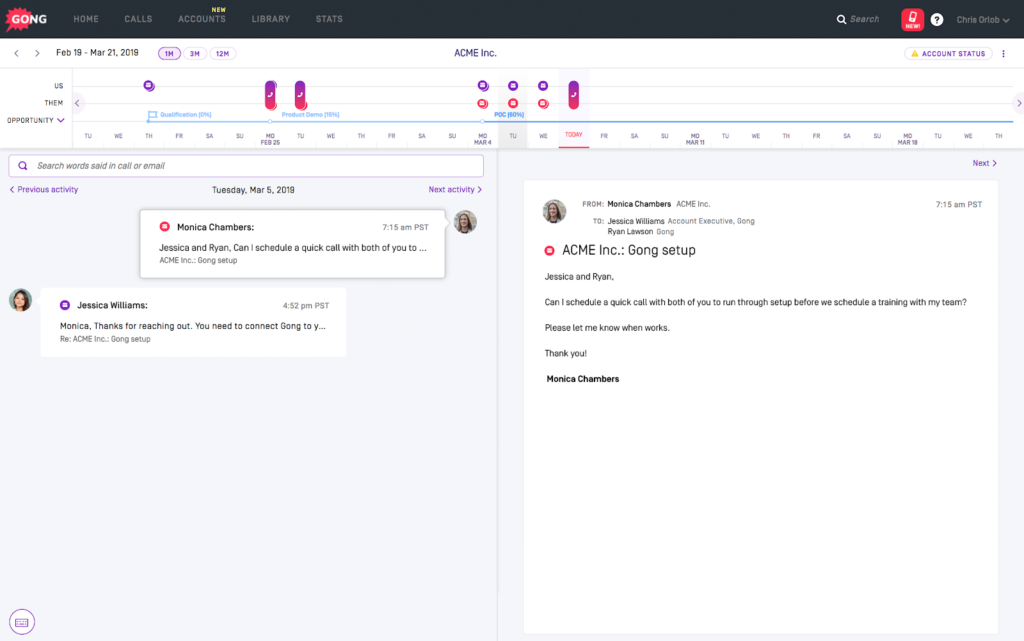 Gong Ai App Beat-email-drill-down