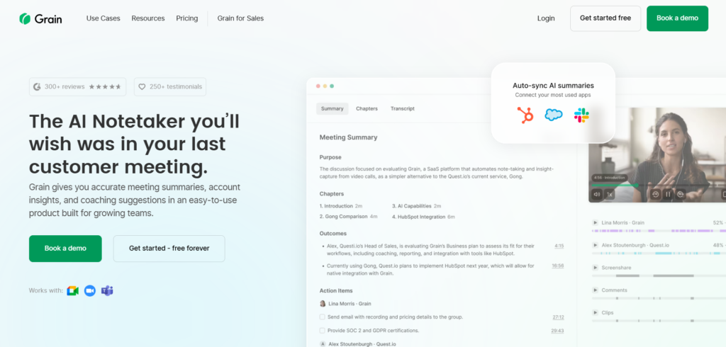 Grain AI App Homepage