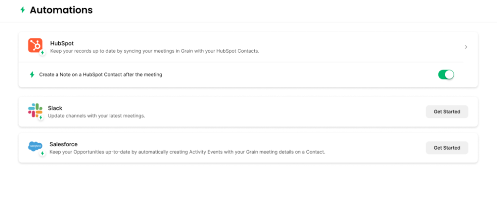 Grain AI App Integrations
