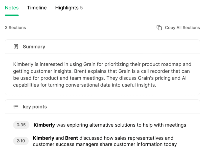 Grain AI App Notes