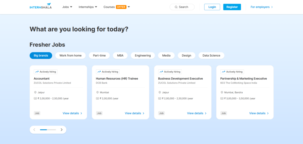 Internshala AI App Fresher Jobs