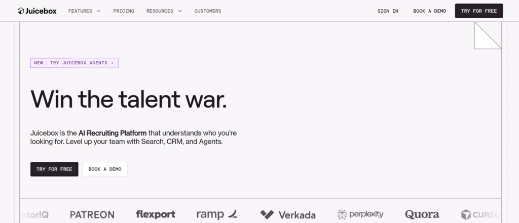 Juicebox AI App homepage
