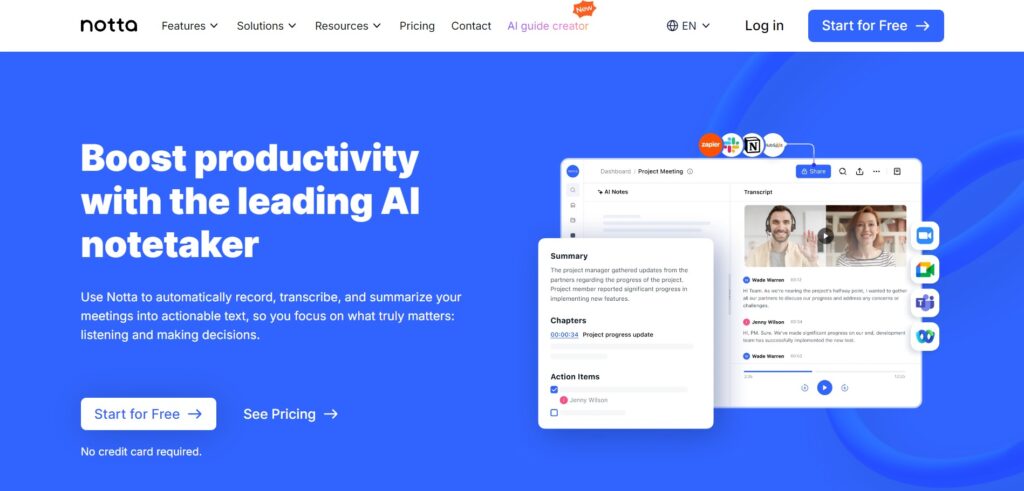 Notta-AI-App-Homepage