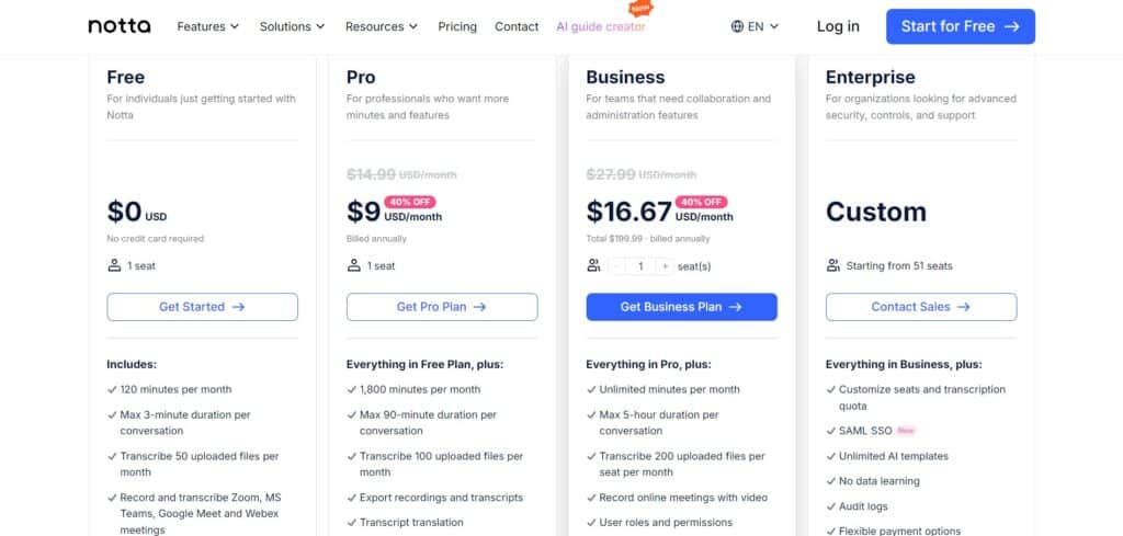 Notta-AI-App-Pricing