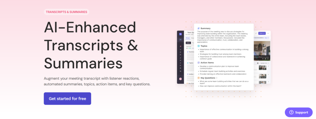 Read AI app transcripts and summaries