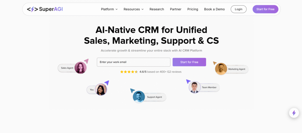 SuperAGI AI App Homepage