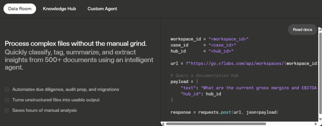 V7Go AI App Data Room