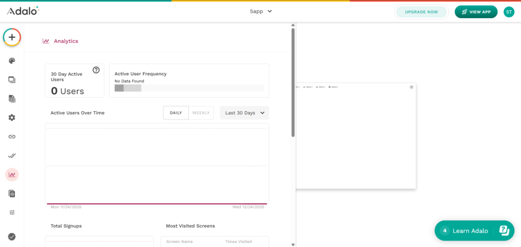 adalo ai app analytics