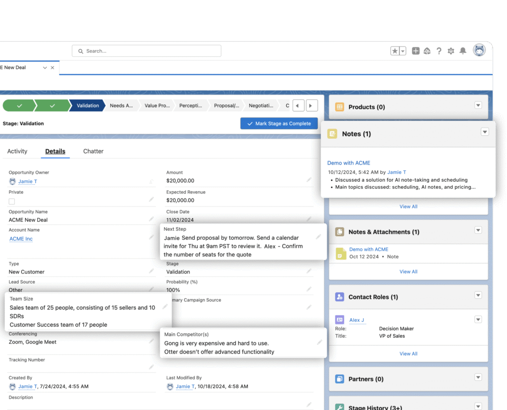 avoma ai app CRM-field