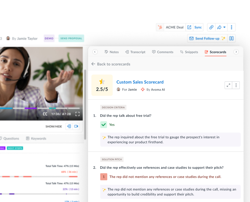 avoma ai app Scorecards