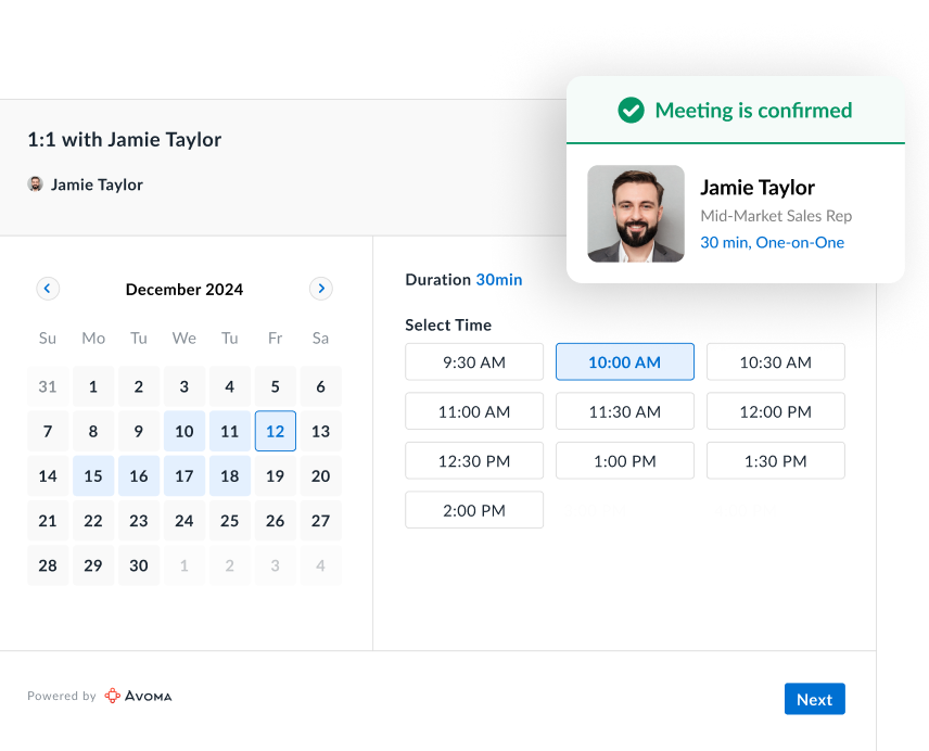 avoma ai app scheduling