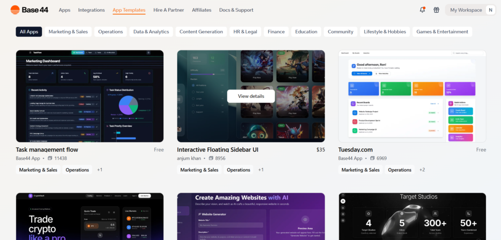 base44 ai app templates