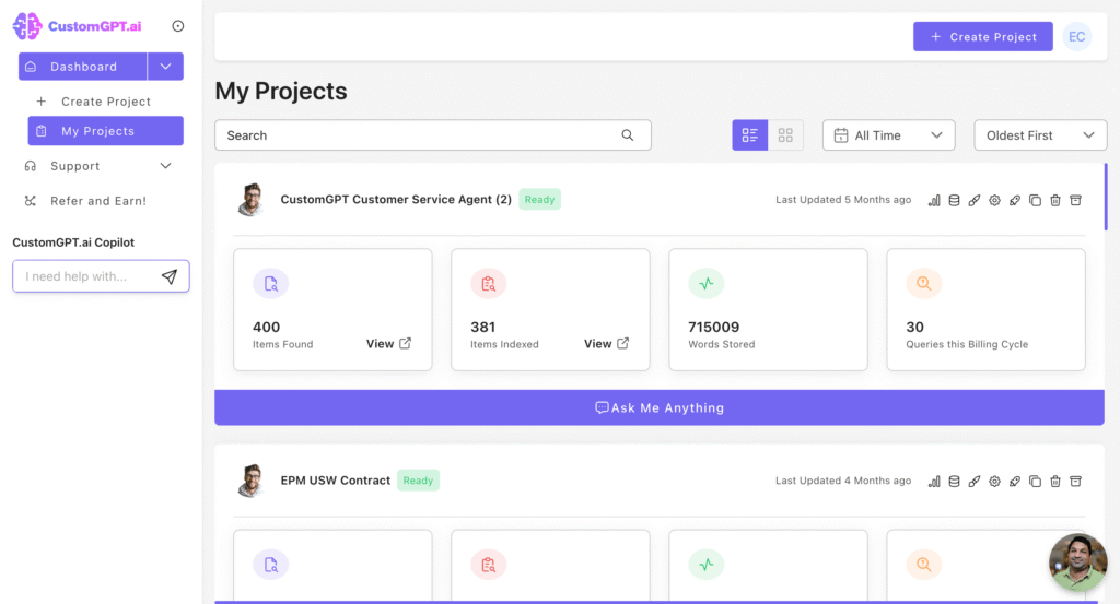customgpt ai app Projects