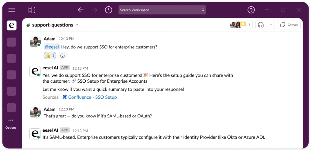 eesel-ai app AI-Internal-Chat