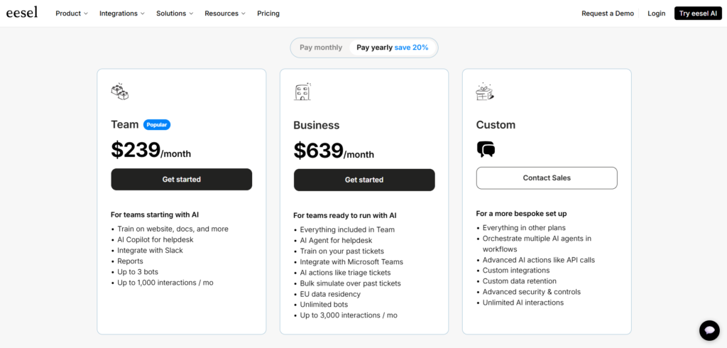 eesel-ai app pricing