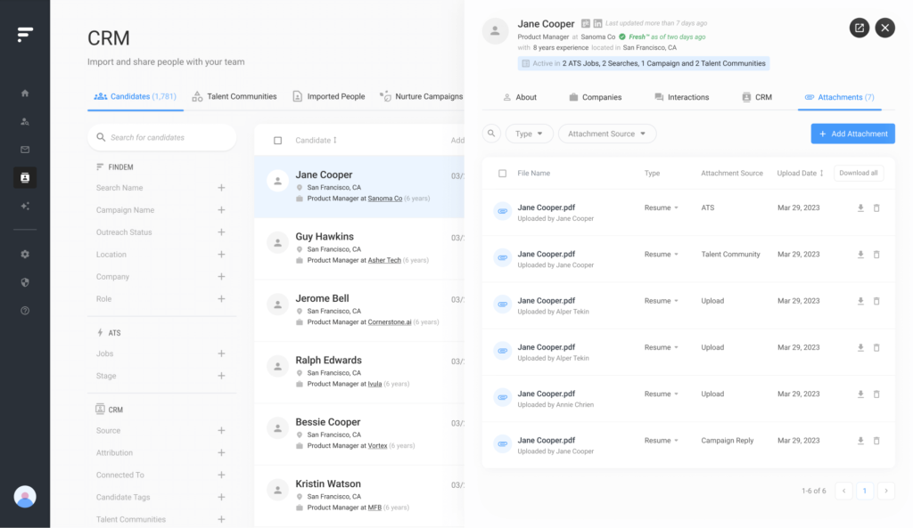 findem ai app Talent-CRM
