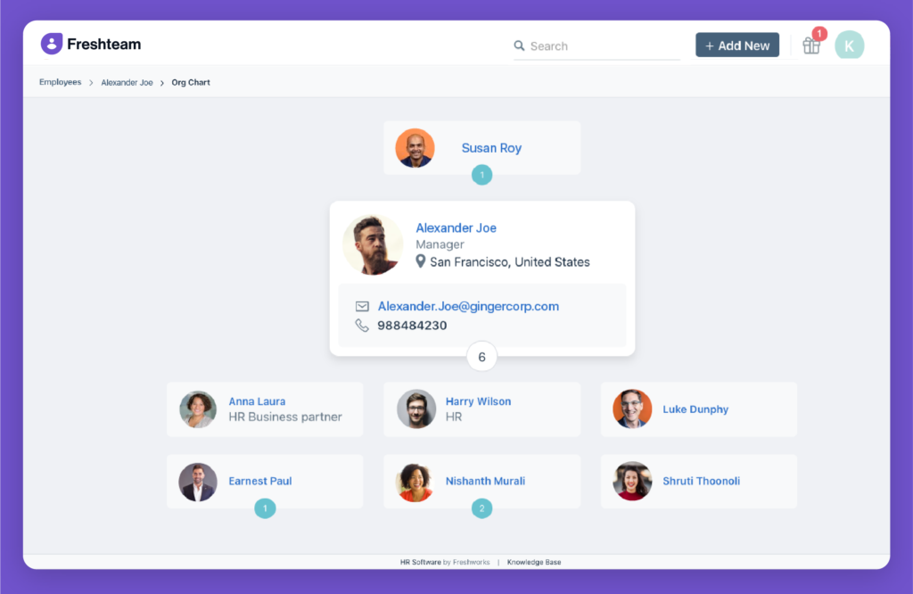 freshteam-ai app org charts
