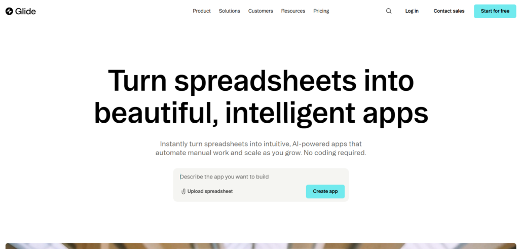 glide ai app homepage