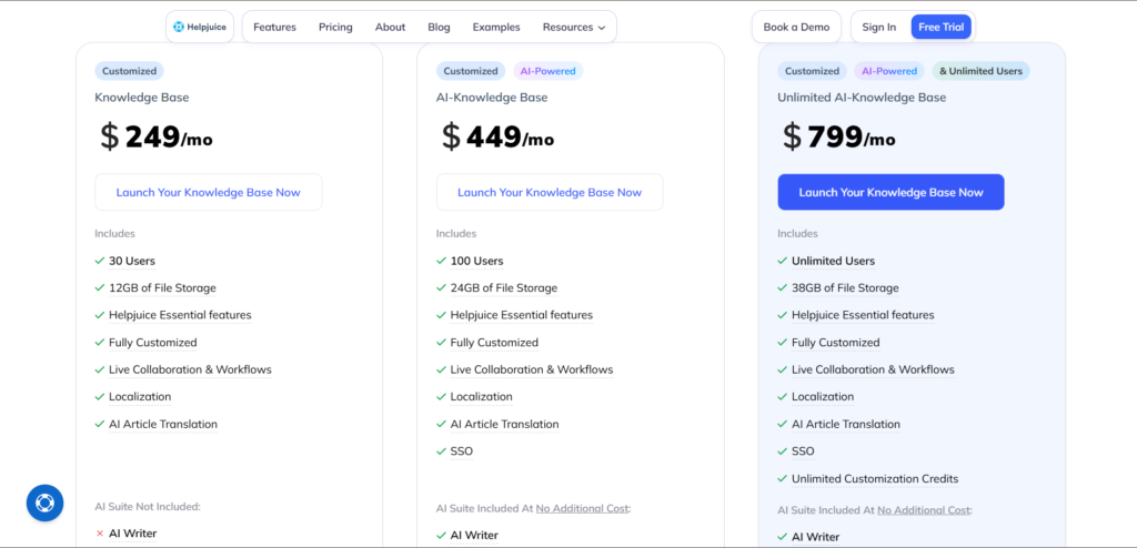 helpjuice ai app pricing
