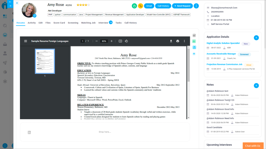 iSmartRecruit ai app -CandidateDialog