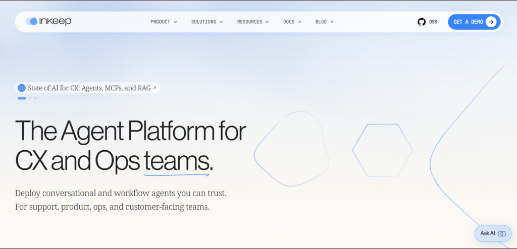 inkeep ai app homepage