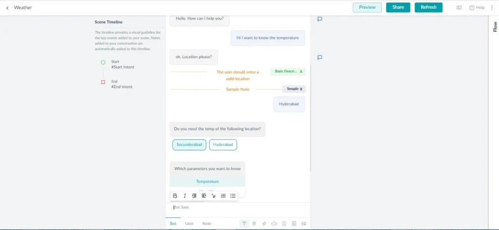 kore-ai app Storyboard