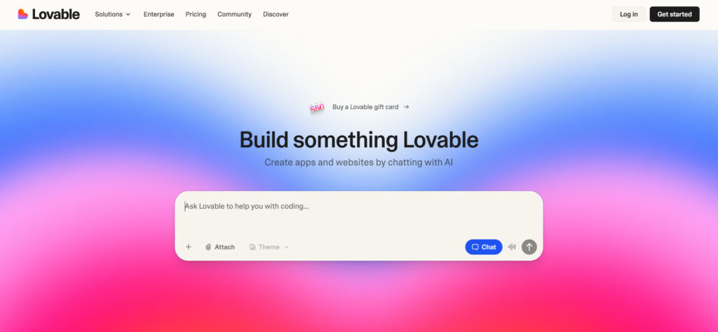 lovable ai app homepage