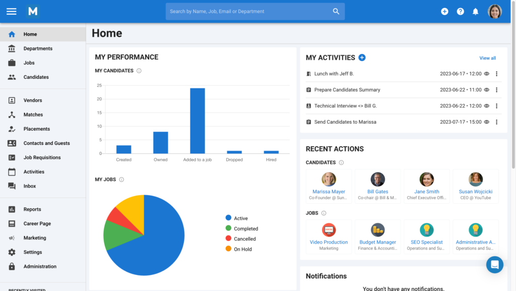 manatal ai app dashboard