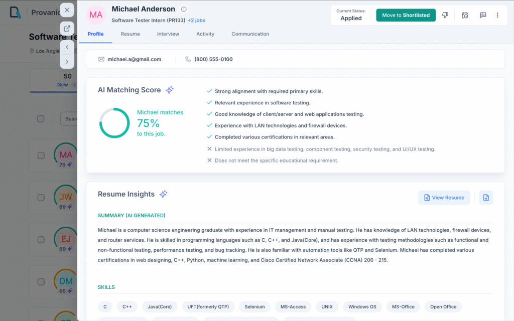 recooty ai app candidate summary