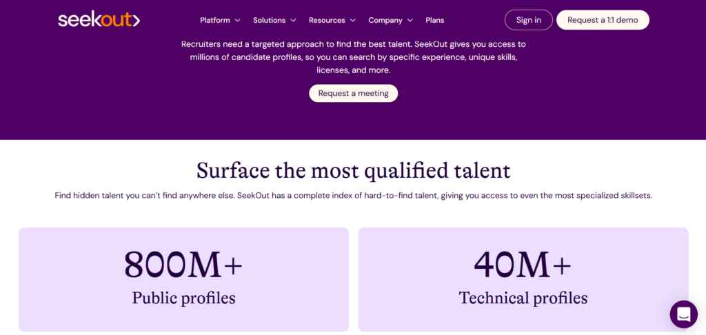 seekout ai app external sourcing
