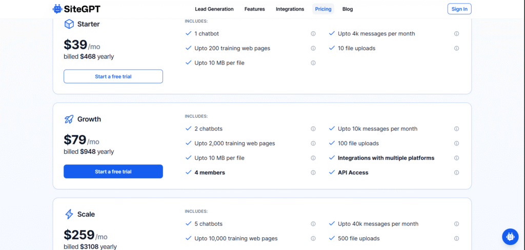 sitegpt-ai-app-pricing