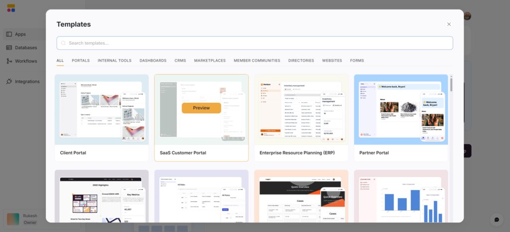 softr ai app templates