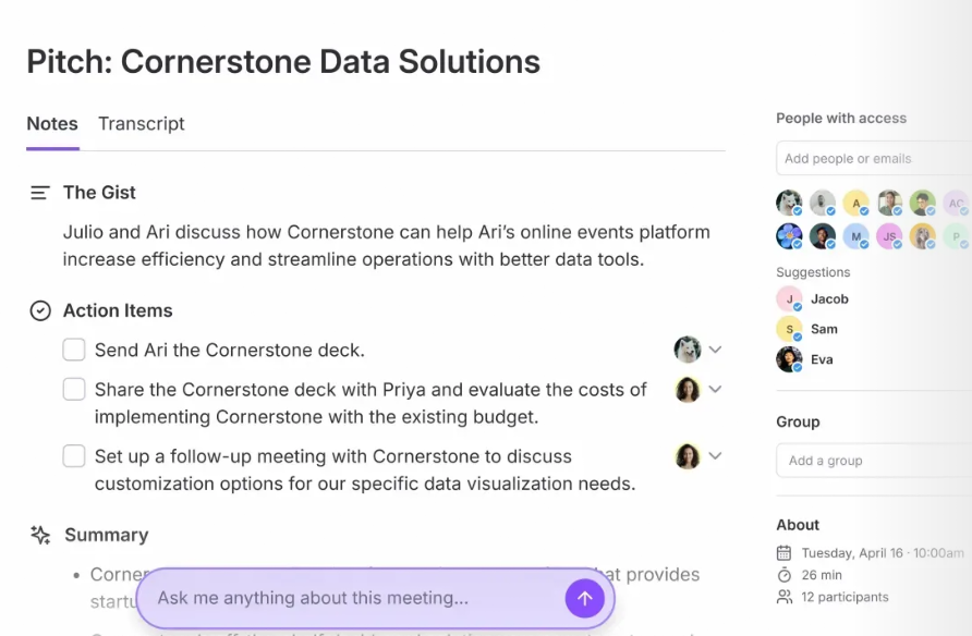 supernormal ai app transcript