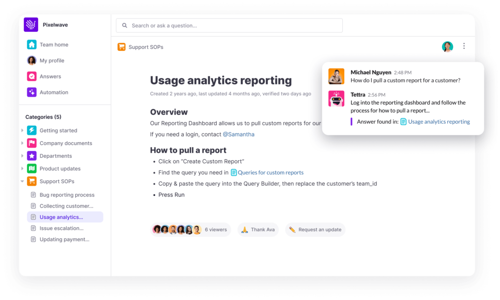 tettra ai app overview
