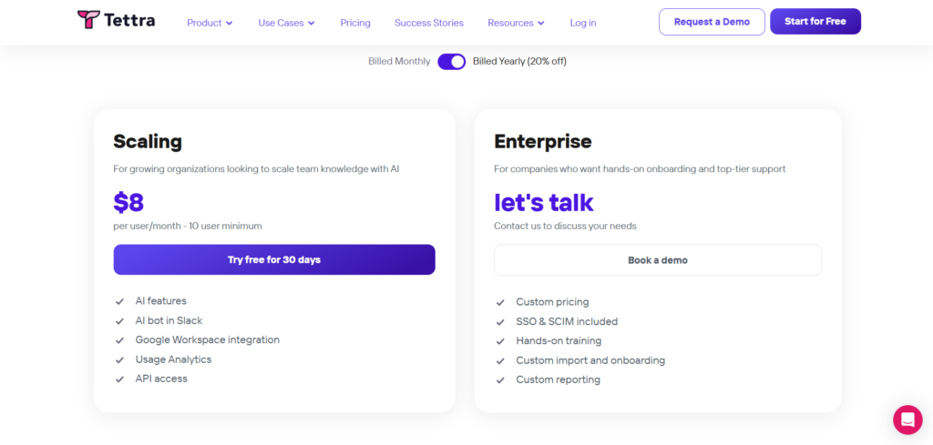 tettra ai app pricing