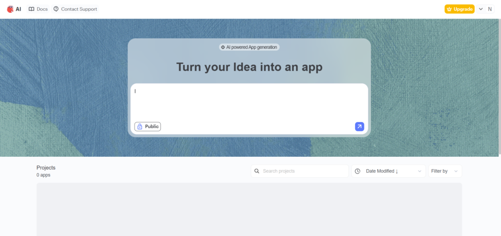 thunkable ai app dashboard