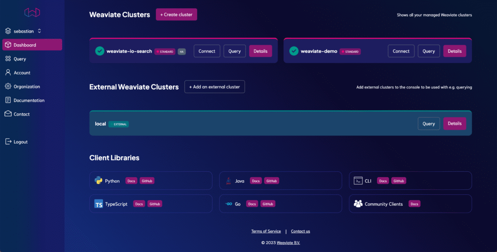 weaviate ai app Weaviate-Cloud-Service