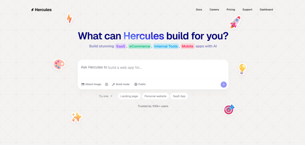 Hercules AI App Homepage