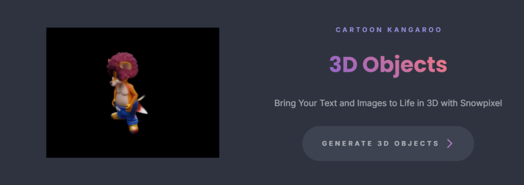 snowpixel ai app 3d objects